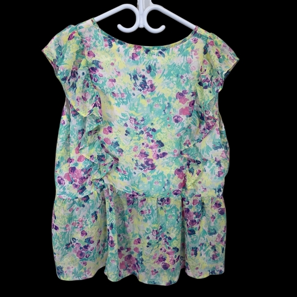 ⭐️Hailey & Co Floral Ruffle Blouse - Multicolor Size L - Picture 2 of 5